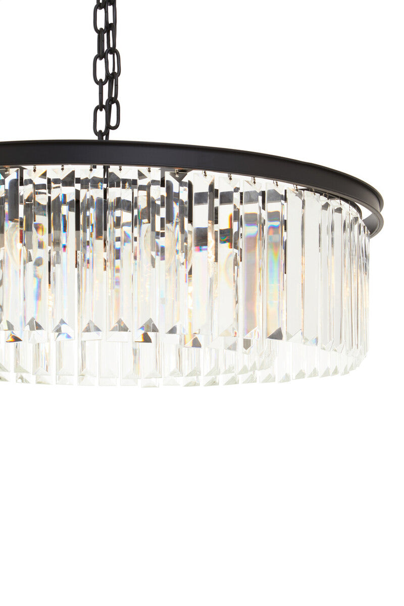 Babylon Black Eight Bulb Crystal Chandelier