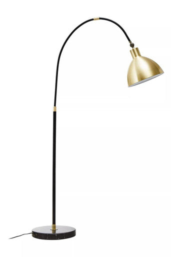 Newton Gold Finish Metal Shade Floor Lamp - Image 1