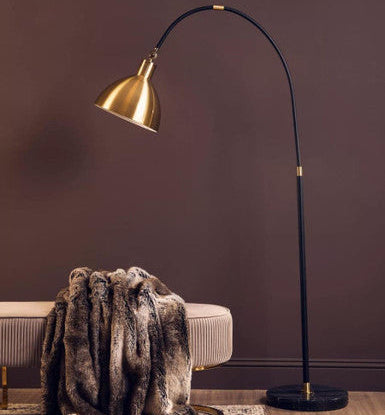 Newton Gold Finish Metal Shade Floor Lamp - Image 2