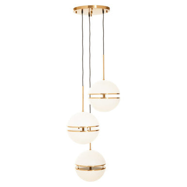 Abira Three Ball Brass Pendant Light - Image 3