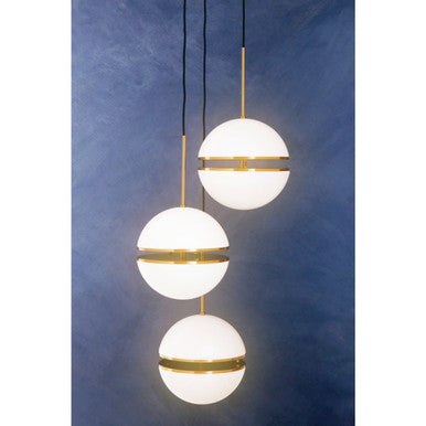 Abira Three Ball Brass Pendant Light - Image 2