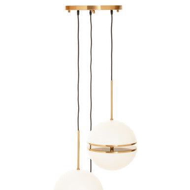 Abira Three Ball Brass Pendant Light