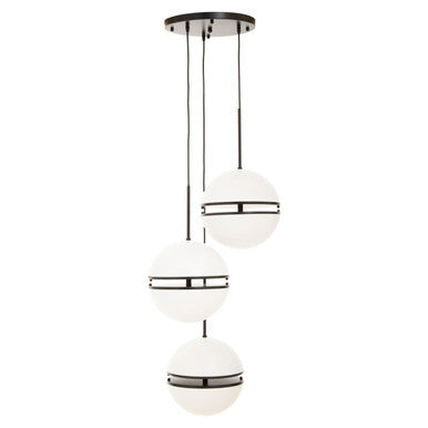 Abira Three Ball Matt Black Pendant Light - Image 3