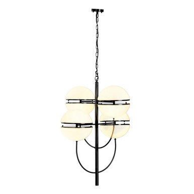 Abira Four Ball Matt Black Pendant Light - Image 3