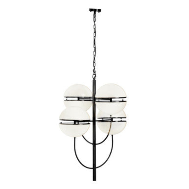 Abira Four Ball Matt Black Pendant Light - Image 1