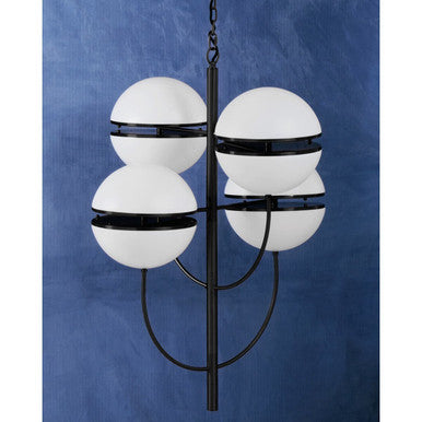 Abira Four Ball Matt Black Pendant Light - Image 4