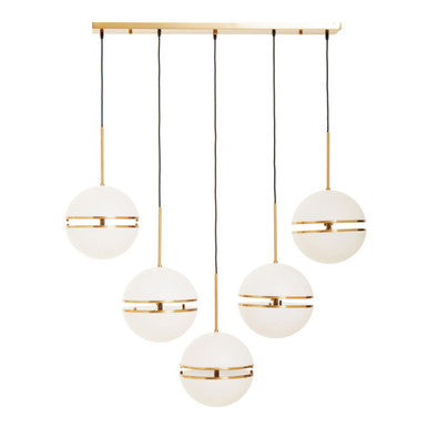 Abira Five Ball Brass Pendant Light - Image 3