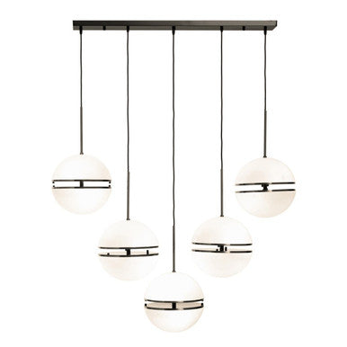 Abira Five Ball Matt Black Pendant Light - Image 1
