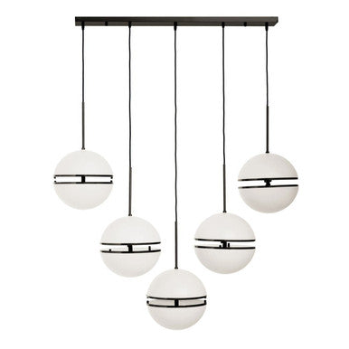 Abira Five Ball Matt Black Pendant Light - Image 3