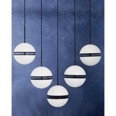 Abira Five Ball Matt Black Pendant Light - Image 4