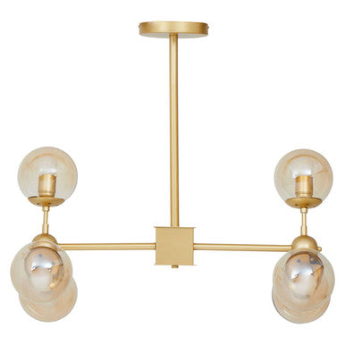 Abira Six Arm Gold Finish Pendant Light