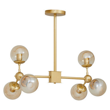 Abira Six Arm Gold Finish Pendant Light