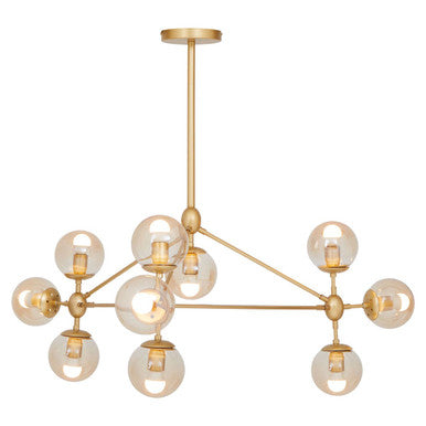 Abira Gold 10 Arm Pendant Light