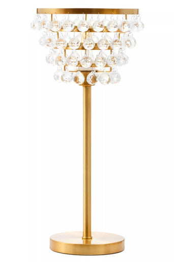 Hutchinson Clear Crystal Table Lamp with Gold Metal