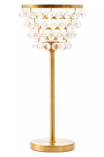 Hutchinson Clear Crystal Table Lamp with Gold Metal