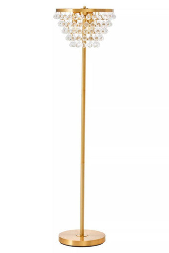 Hutchinson Clear Crystal Floor Lamp with Gold Metal