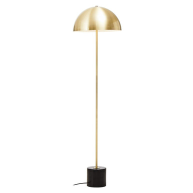 Murdoch Brushed Brass Floor Lamp with Black Marble Base