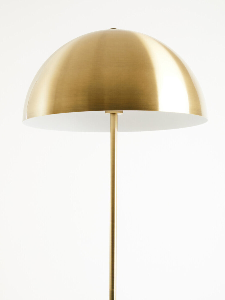 Murdoch Brushed Brass Floor Lamp with Black Marble Base