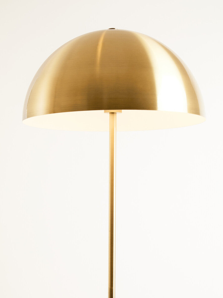 Murdoch Brushed Brass Floor Lamp with Black Marble Base