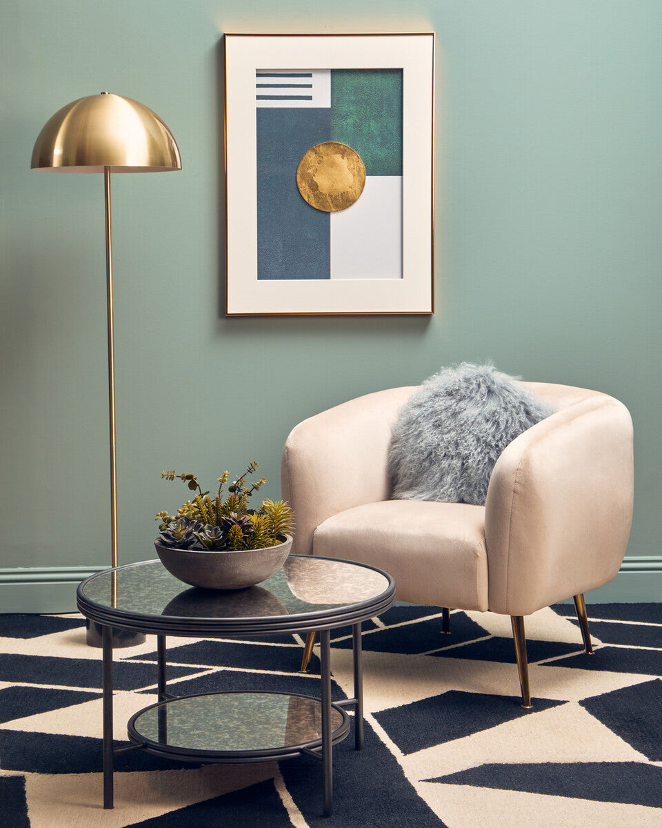 Murdoch Brushed Brass Floor Lamp with Black Marble Base - Image 12