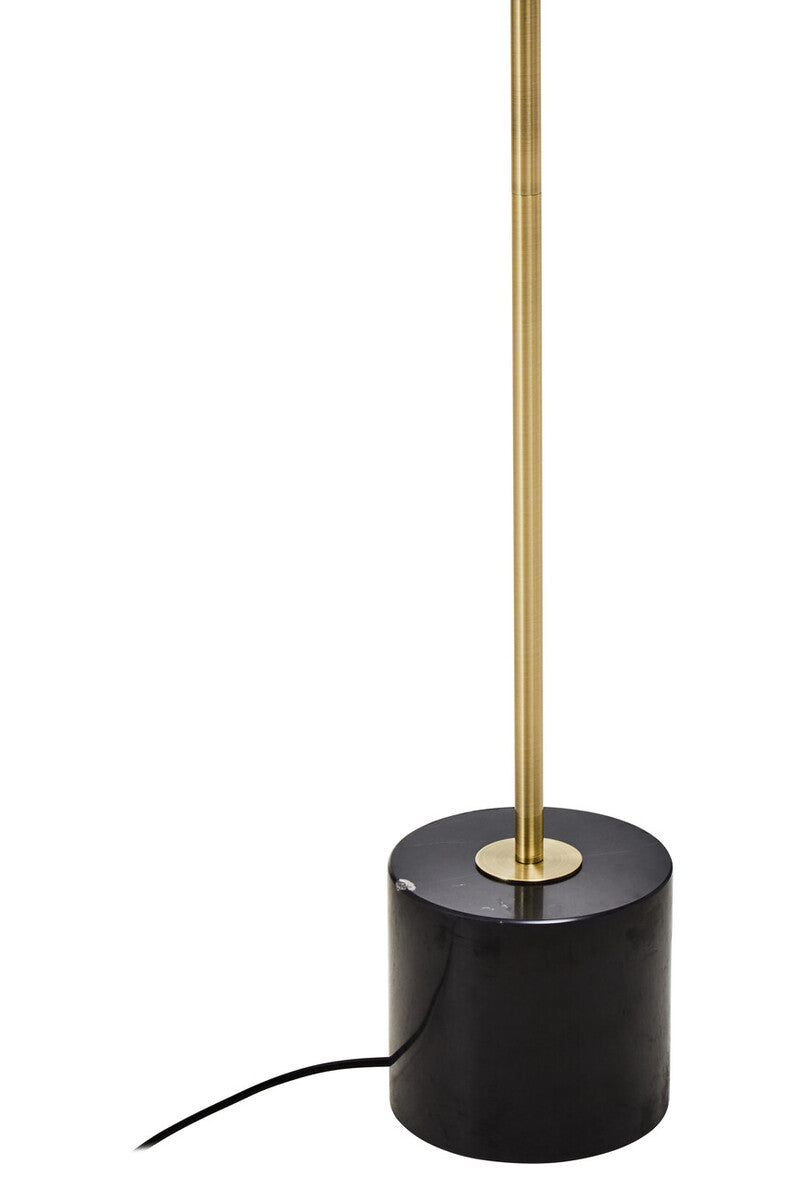 Murdoch Brushed Brass Floor Lamp with Black Marble Base