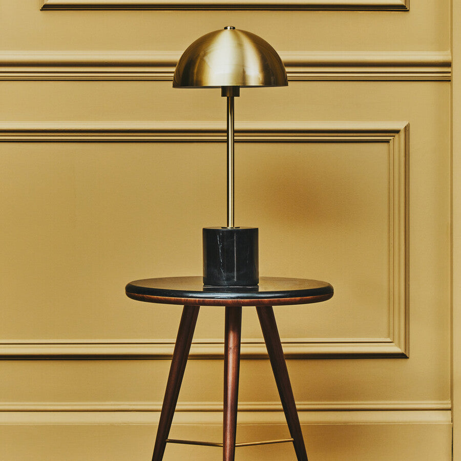 Murdoch Brushed Brass Table Lamp with Black Marble Base - Image 2