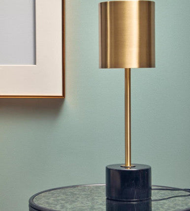 Palais Brushed Brass Table Lamp with Black Marble Base - Image 3