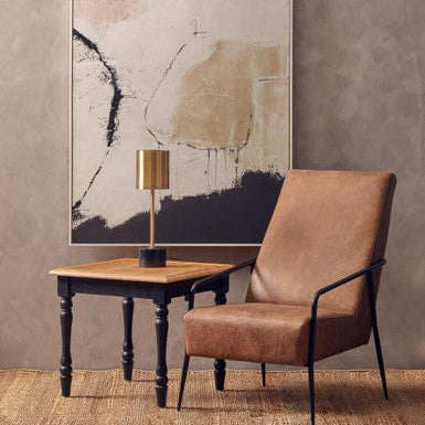 Palais Brushed Brass Table Lamp with Black Marble Base - Image 2
