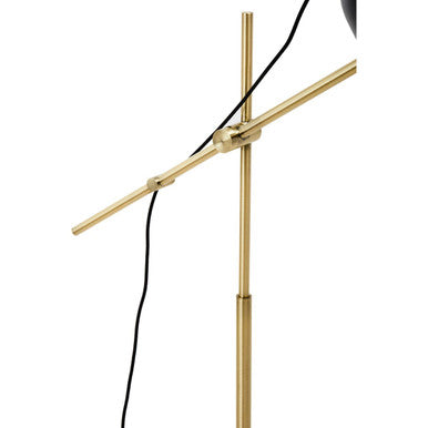 Equipoise Black and Brass Finish Floor Lamp with Marble Base