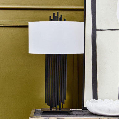Impero Table Lamp With White Linen Shade - Image 3