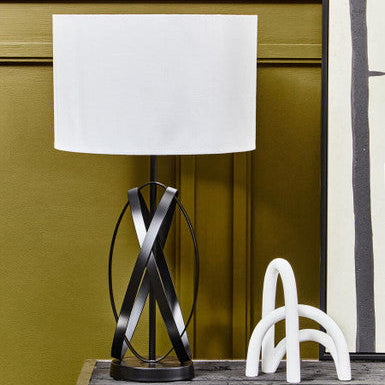 Zaina Black Cross Table Lamp - Image 2