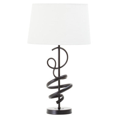 Zavi Matte Black Squiggle Table Lamp - Image 1