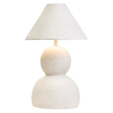 Carta White Papier Mache Table Lamp - Image 2