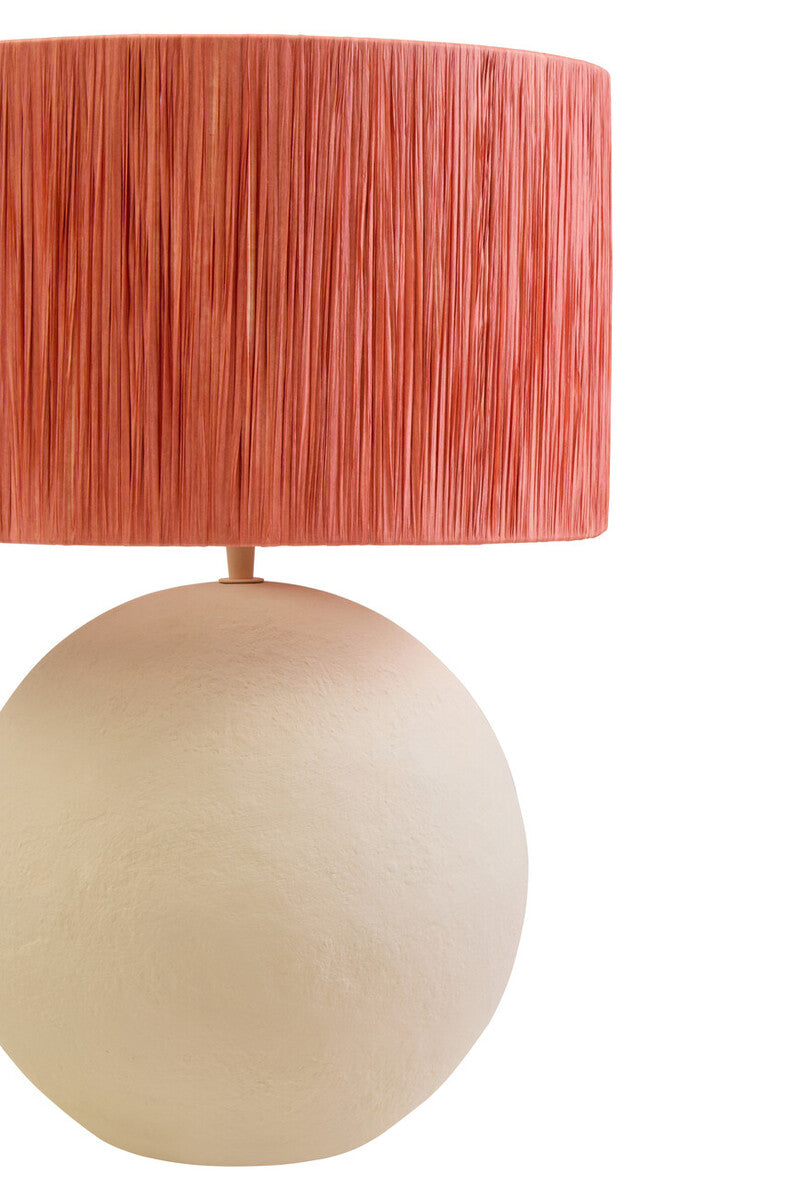 Carta Natural Papier Mache Table Lamp With Rust Raffia Shade - Image 11