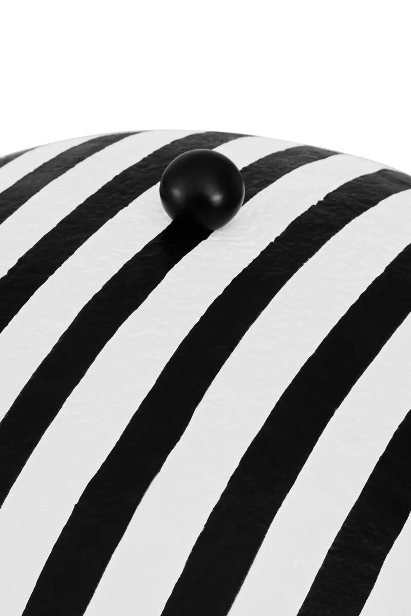 Carta Black and White Stripe Papier Mache Domed Floor Lamp