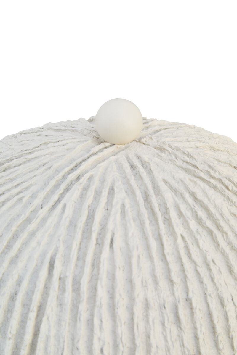 Oatmeal Etched Linear Design Papier Mache Domed Table Lamp | Carta