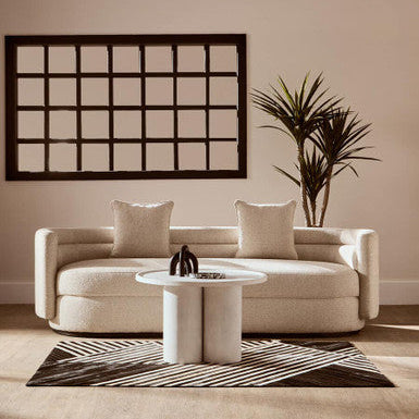 Bosie Safira Small Black And White Hair on Leather Rug - Image 2