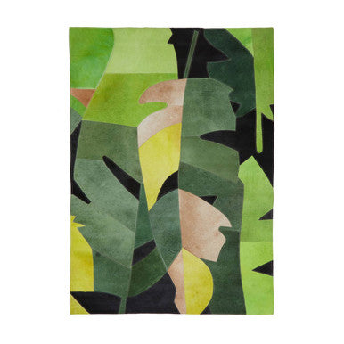 Bosie Safira Small Botanical Hair on Leather Rug - Image 1