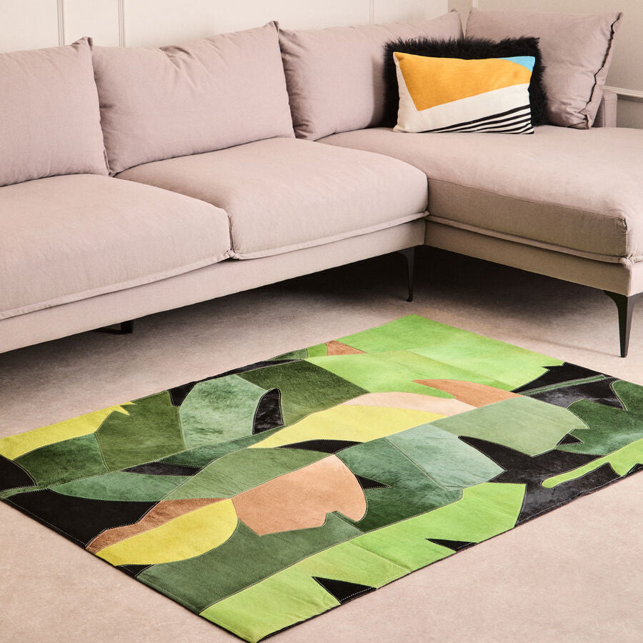 Bosie Safira Small Botanical Hair on Leather Rug - Image 2