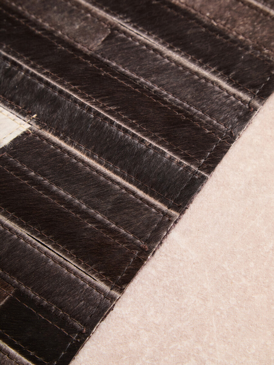 Bosie Safira Small Abstract Hair On Leather Rug