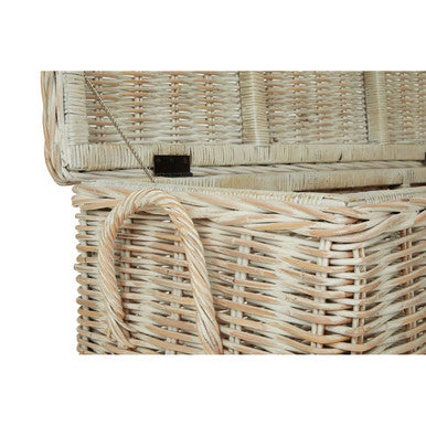 Argento Whitewash Rattan Storage Boxes-Set of 2
