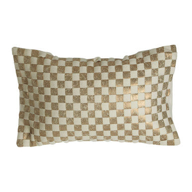 Bosie Kensington Townhouse Cream And Gold Check Cushion