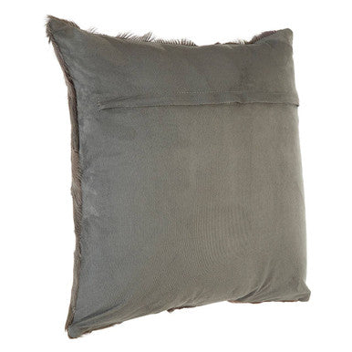 Bosie Safira Grey Chevron Hair on Leather Patchwork Cushion