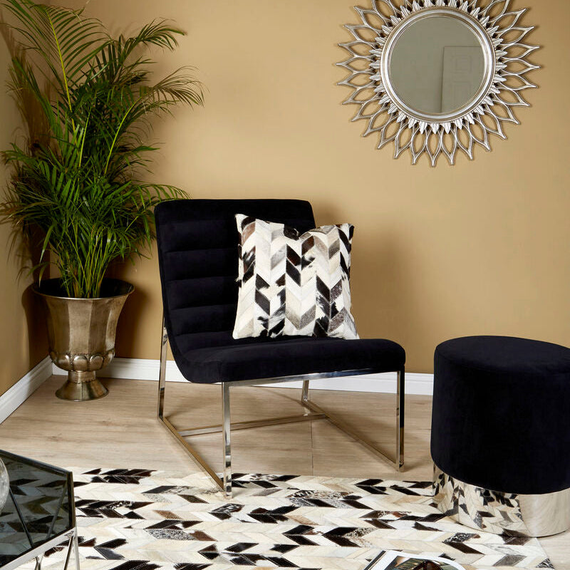 Bosie Safira Black And White Patchwork Cushion Cover - Image 2