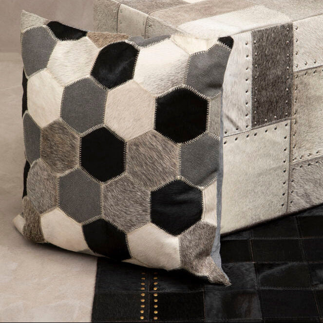 Bosie Safira Black And White And Grey Cushion Cover - Image 2