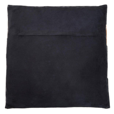 Bosie Safira Neutral Colourblock Hair on Leather Patchwork Cushion - Image 1