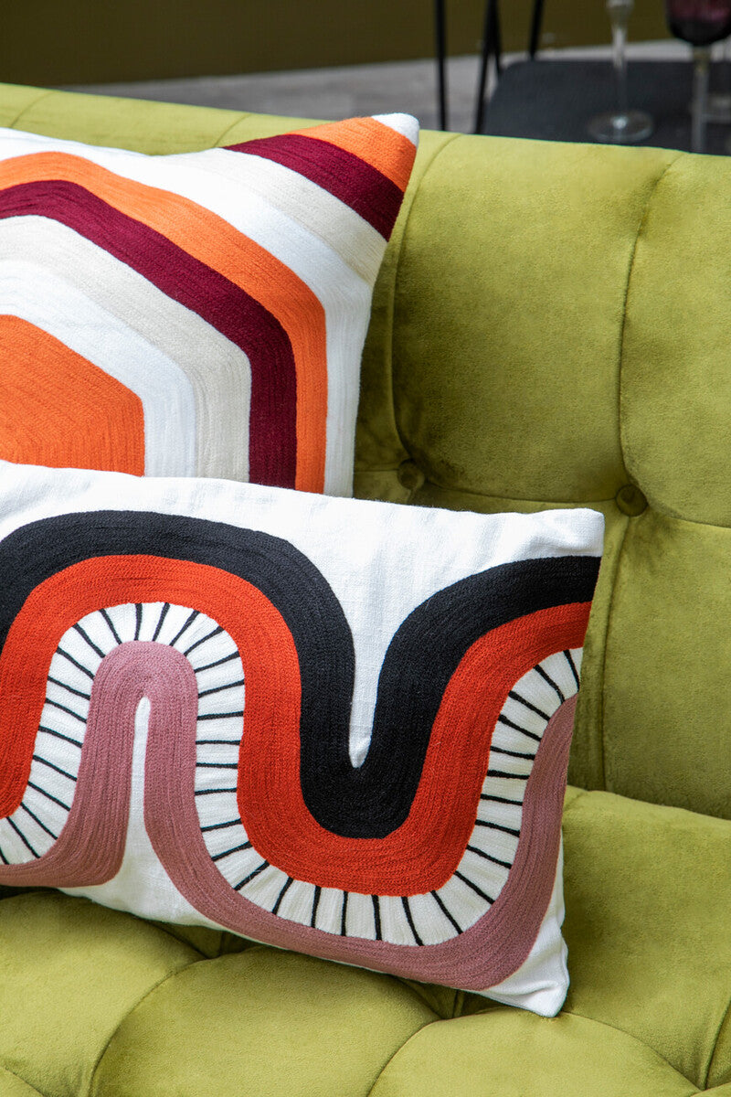 Bosie Ozella Curve Pattern Rectangular Cushion