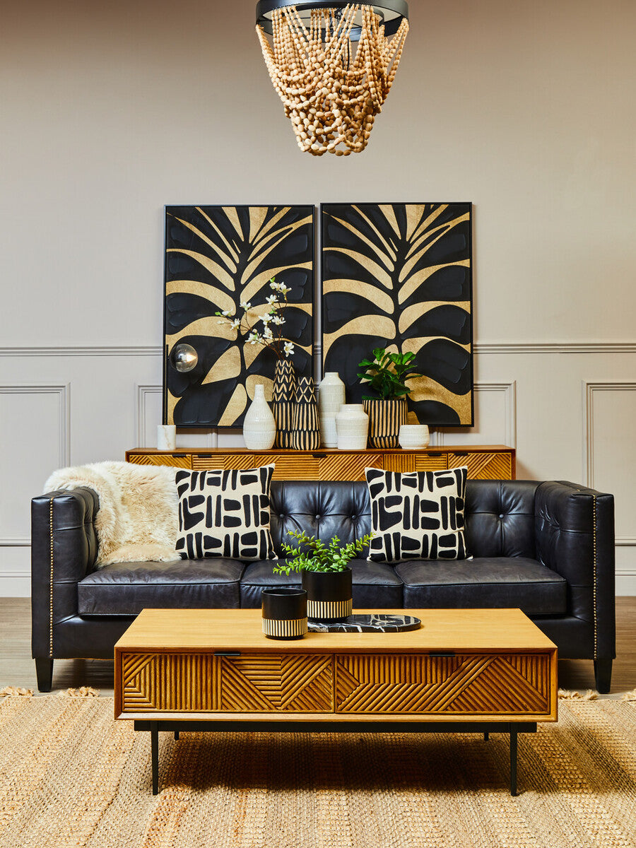 Bosie Ozella Natural And Black Square Cushion