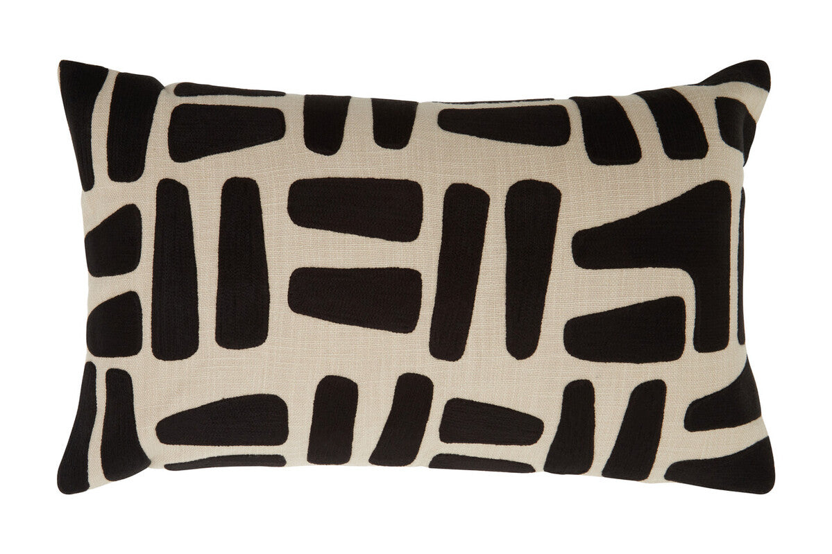 Bosie Ozella Natural And Black Rectangular Cushion - Image 1