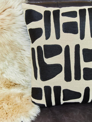 Bosie Ozella Natural And Black Rectangular Cushion